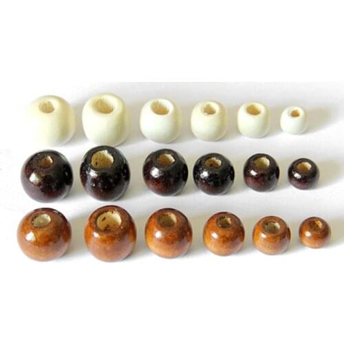 Many Size Lacquered Big Hole Wooden Beads Fit Bracelet Necklace DIY Jewelry Accessories