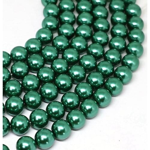 Fashion imitation shell pearl peacock green 4-14mm round vintage fit for diy elegant necklace bracelet loose beads 15inch B1607