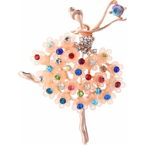 Fashion Charm Girl Grace Alloy Brooch Ballerina Dance Girl Brooch Women Clothing Bag Jewelry Gift Sweet Brooches Drop Shipping