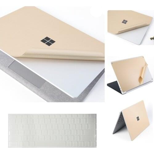 For Microsoft Surface Laptop Anti-scratch Sticker 3 in 1 Gold Full Body Removable Premium Decals with Keyboard Protective Cover