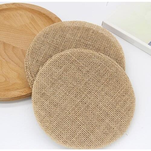 Natural Jute Fabric for Wedding DIY Carft Flower Wrapping Round Square Table Mats Placemats Home Decor