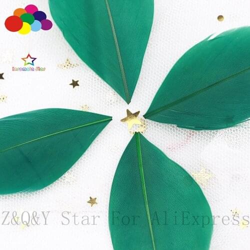 Natural 5-9CM goose feather hard floating head feather dyed dark green 100PCSDIY craft jewelry earring jewelry feather