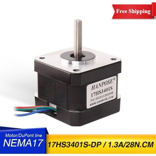 Nema 17 Stepper Motor 34mm 42BYGH 2A 4-lead（17HS3401S-DP) Motor 1m Cable for 3D Printer CNC XYZ