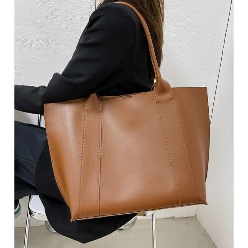 New Large Capacity Casual Travel Tote Bag Women Vintage Leather Shoulder Bags Designer Handbags Female Solid Color Hand Bag Sac