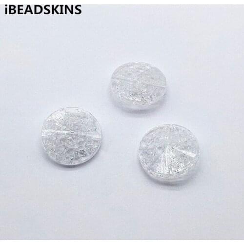 New arrival! 25mm 180pcs Clear Crack Coin shape Beads for Jewelry Necklace accessories Earrings parts,hand Made Jewelry DIY