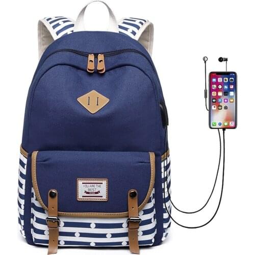 New 2021 Canvas USB Charging Women Backpack Mochila for Womens School Bag Pack Laptop Backpack Cute Backbag Girls Schoolbags