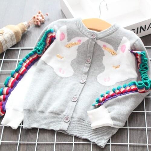 Baby Girls Clothes Toddler Cardigan Sweater Girl Clothing Cute Sequin Unicorn Sweaters Baberos Vestidos Christmas Tassel Coat