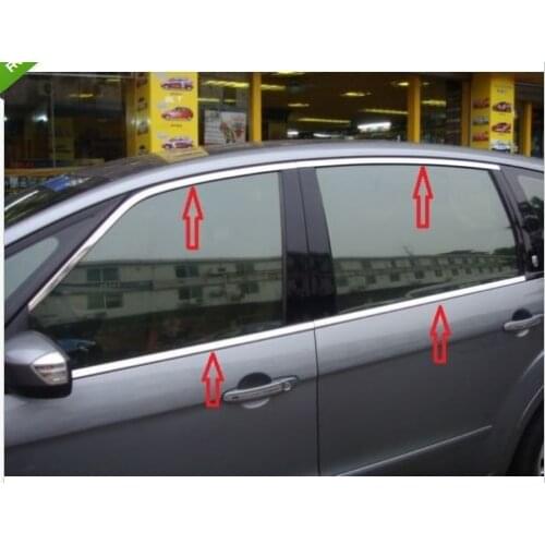 Stainless Stain Window Frame Trim for Ford S-MAX SMAX 2007 2008 2009 2010-2012