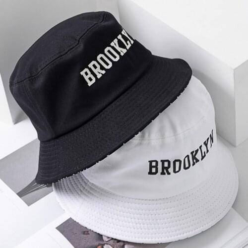 2021 Summer Letter Brooklyn Pattern Sad Boys Bucket Hat Women Fisherman Caps Men Big Size Outdoor Travel Sun Hats