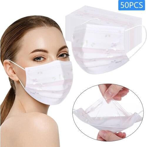 Adult Sequins Net Yarn Flowers Four-Layer Disposable Protective Printing mascara mascarilla Monder Scarf Halloween Cosplay MasK