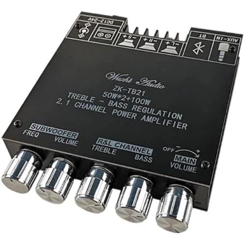 ZK-TB21 TPA3116D2 Bluetooth 5.0 Subwoofer Amplifier Board 50WX2+100W 2.1 Channel Power Audio Stereo AMP Module