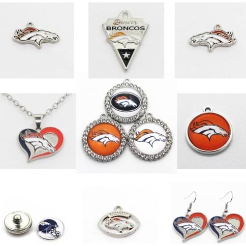 Football Denver Dangle Charms Bronco Mix Style DIY Pendant Bracelet Necklace Earrings Jewelry Making Accessories