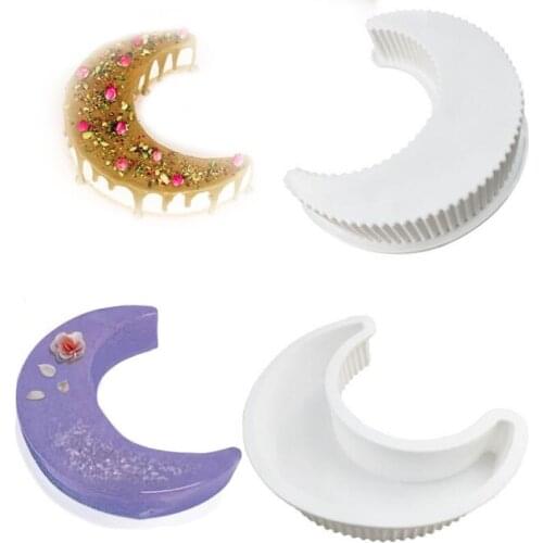 DIY Crystal Silicone Storage Mold Moon Star Large Tray Table Epoxy Resin Mold Eclipse Pendant Mold Jewelry Ceramic Crafts Making