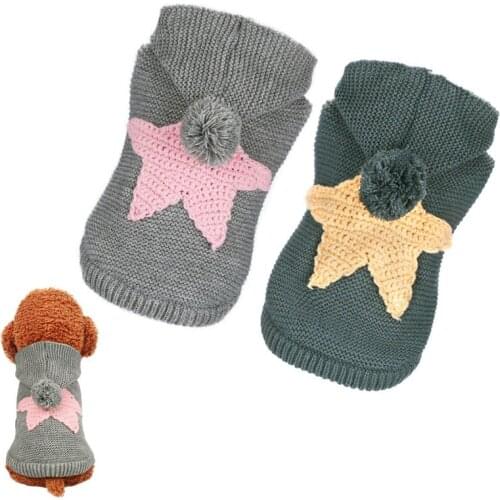 Dog Sweater Winter Warm Knitting Crochet Clothes for Teddy Puppy Dog French Bulldog Chihuahua Clothes for Small Medium Dogs