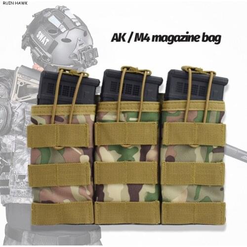 Tactical Nylon Single/Double / Triple Magazine Pouch Tactical Vest Rifle Pistol Mag Pouch Airsoft Hunting Accessories