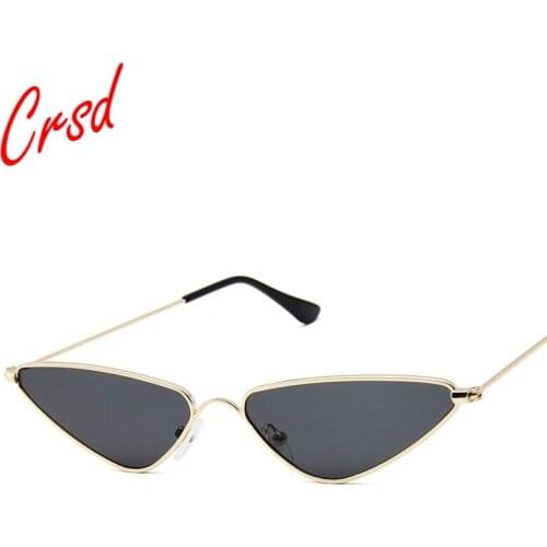 CRSD 2020 Trending Retro Metal Cateye Pink Sunglasses Women Sun Glasses for Female Alloy Mirror Colorful Outdoor Fashion Eyewear