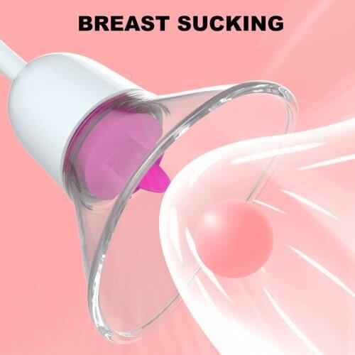 Vacuum Pump Breast Massage Vibrator Clitoris Nipple Tongue Licking Stimulator Breast Pussy Pump Sucking Masturbator Sex Toys