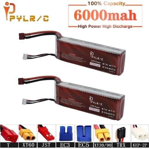 High Rate 11.1v 6000mAh Lipo Battery For RC Helicopter Parts 3s Lithium battery 11.1v 45C RC Cars Airplanes Drone Battery T/XT60