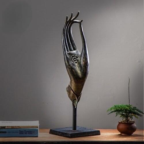 Southeast Asia Creative New Chinese Zen Copper Buddha Hand Home Living Room Club Entrance Vintage Ornament Ornaments
