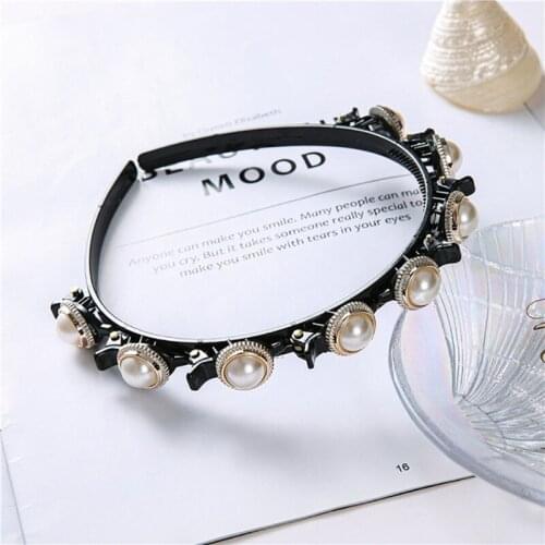 Pearl Rhinestone Hairbands Double Bangs Hair Clips Hairstyle Head Hoop Hairpins Sports Headband Hair Hoop Hair Accessories 2021