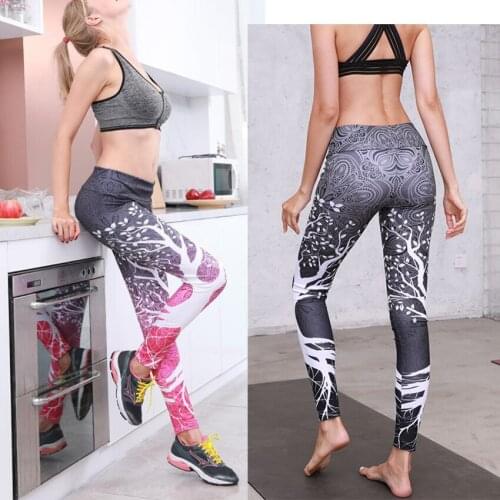 2020 New Hot Women Leggings Eur & US Fashion Digital Printing Leggings Color Branches Yo-ga Sports Leggings Women Leisure Leggin