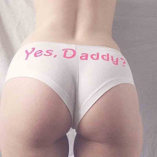 Women Sexy Briefs Erotic G-string Underwear Yes Daddy Lovely Panties Letter T-string Sexy Printing Thongs Knickers Women Panties