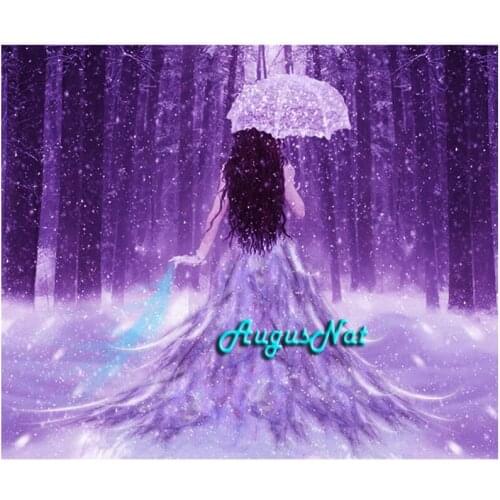 Umbrella girl diamond painting on canvas feather beauty wall art decor 5d rhinestone painting diamond dotz mosaic stickers craft
