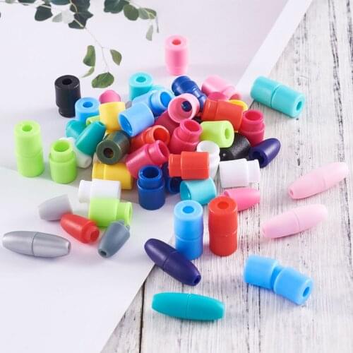 1Box Colorful Breakaway Plastic Clasps with Lanyard Safety Breakaway Pop Barrel Connectors for DIY Necklace Bracelets Hook Clasp