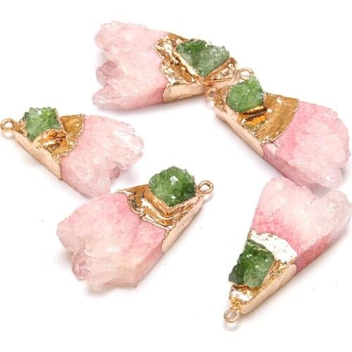 1PCS Natural Stone Pendant Irregular Shaped Agate For DIY Necklace Decoration Elegant Jewelry 35x35-20x40mm