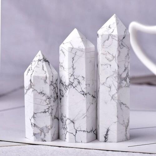 1PC Natural White Turquoise Crystal Point Healing Energy stone Natural Quartz Obelisk Home Decoration Reiki Polished Crafts Gift