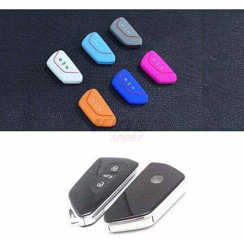 1pcs Silicone Car Key Case Remote Control Protector Cover Skin 3 Button Smart Keychian Holder For Seat leon fr mk4 2019 2020