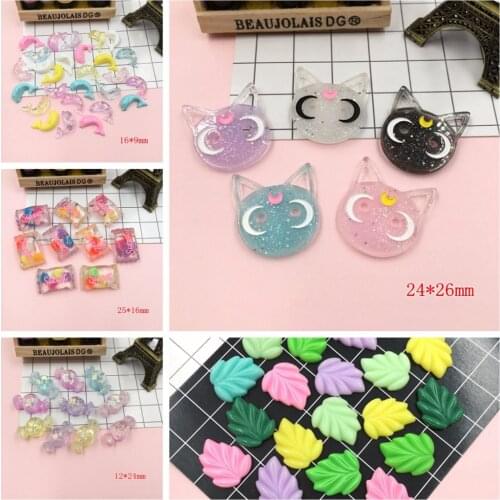 Resin Hot Selling Mini Dolphin, Kawaii Candy, Cute Cat, Newest Leaf for Jewelry Accessory, Hair Bow Center, DIY