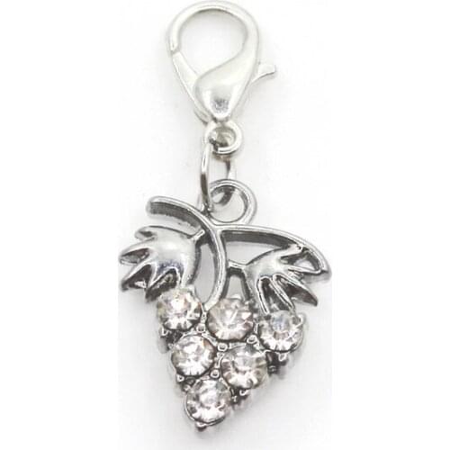 10pcs/lot Cherry Grape Dangle Charms Pendant Charms Lobster Clasp Hanging For Necklace Charm Bracelet Jewelry