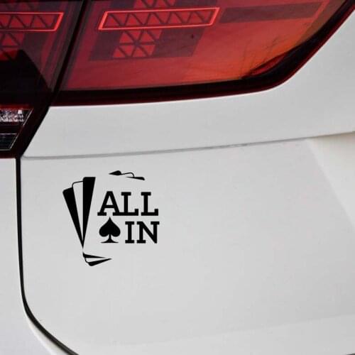 12.6*12.5CM Poker All In Game Casino Decor Vinyl Car Sticker Personalized Accessories C12-1256