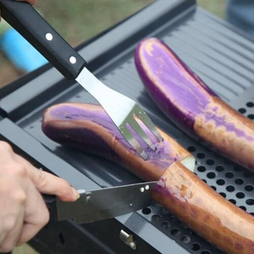 15.25inch 39cm BBQ Fork Stainless Steel Meat Food Forks Long Handle Comfort Grip Barbecue Grilling Fork Black Kitchen Utensil