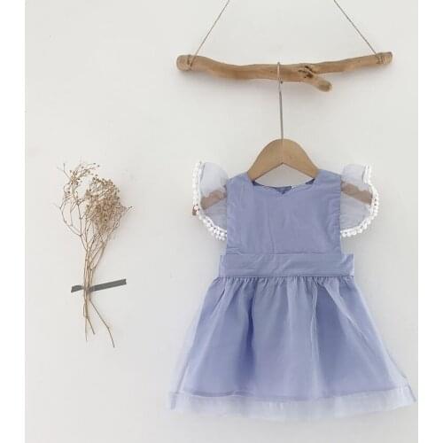 2021 New Princess Dress Elegant Organza Baby Girls Party Dresses Infant Clothing DT367