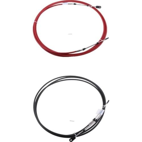 2x Red/Black Marine Boat Engine Throttle Control Cable 21Ft For Yamaha Motor