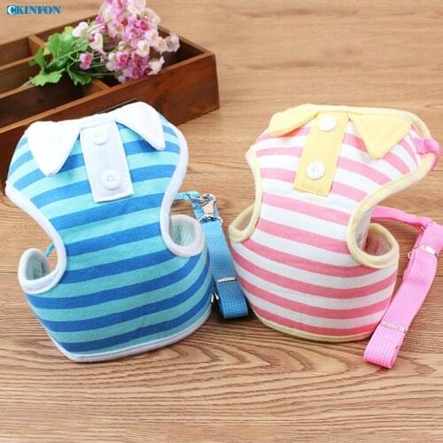 50Pcs/Lot Thoracodorsal Clothing With Striped Shirt Pet Traction Rope Dog Rope Chain