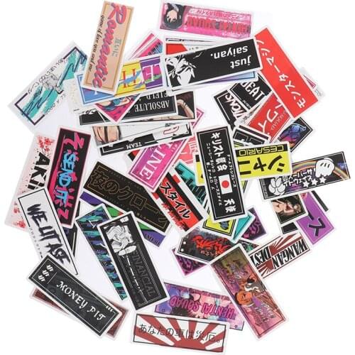 50Pcs Racing style JDM Sticker For Suitcase Skateboard Laptop Fridge Phone Car Styling Sticker
