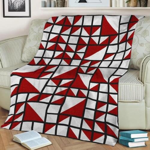 Abstract Geometric Pattern 3D Printed Velvet Plush Throw Fleece Blanket Bedspread Sherpa Blanket Home Decora