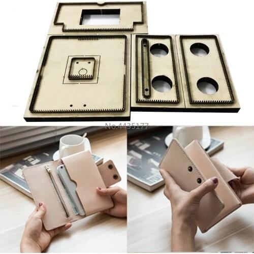 NewJapan Steel Blade mould DIY leather Wallet and mobile bag punch tool knife mould wooden die Leathercraft Tool set