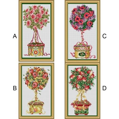 SJ040 Stich Cross Stitch Kits Craft Packages Cotton Seasons Painting Counted China DIY Needlework Embroidery Cross-Stitching