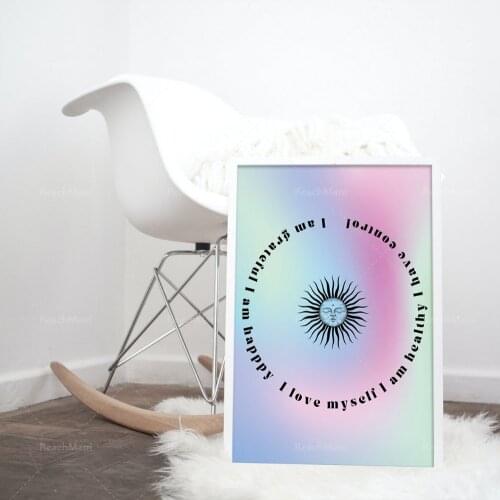 Groovy Funky Y2k Colorful Aesthetic Room Decoration Denmark Soft Halo Definitely Printed Poster