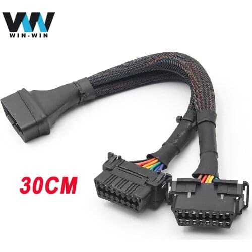 Military Quality Full 16 Pin Extension Cable Work for ELM327 obd obd2 Diagnostic tool OBD2 16Pin Male To 16Pin Female Connector