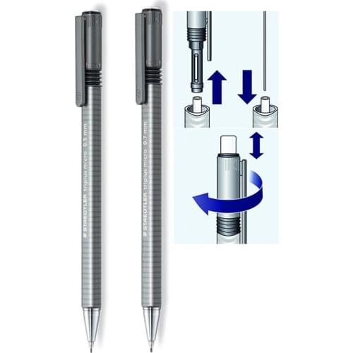 Staedtler Triplus Micro Mechanical Pencil 774 25 0.5 mm/775 27 07mmTriangular pen holder mechanical pencil