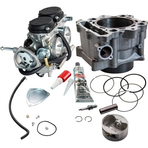 Carburetor kit & Cylinder Piston Top End Rebuild Kit For Yamaha Raptor 660R 2005