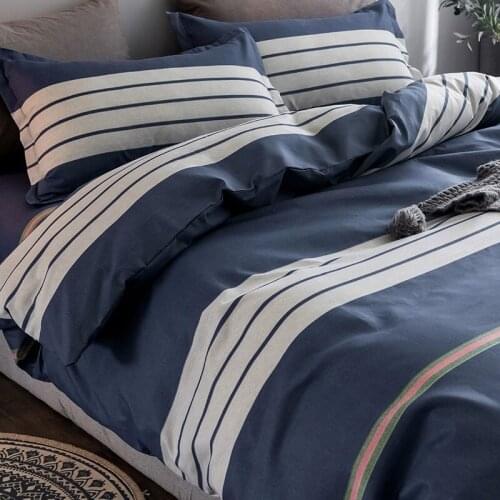 Four-Piece Bed Set Spring and Autumn Quilt Cover Washed Cotton Quilt Cover Quilt Single Student Dormitory Supplies Bed Sheet
