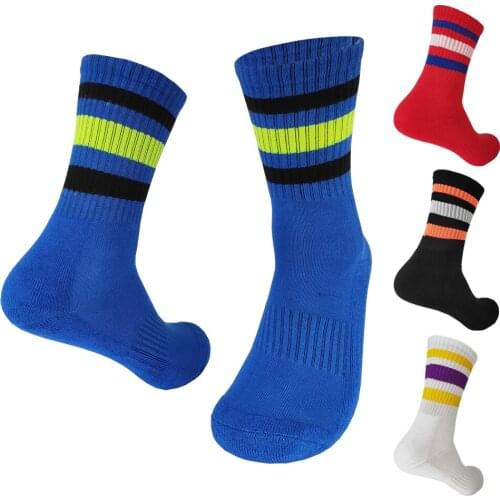 Trendy Striped Elastic Rib Top Cotton Running Cycling Basketball Childrens Socks In Plain Crew Style For Boys And Girls XBE46