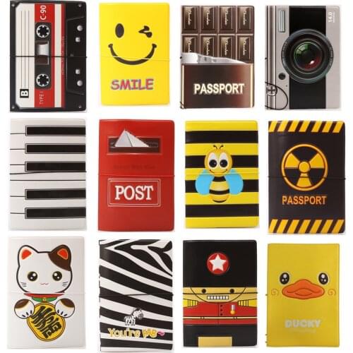 Fashion 3D Pattern Passport Holder 14.9.6cmTravel Passport Cover Case Men & Women Cool Cartoon PVC ID Credit Card Protective Bag