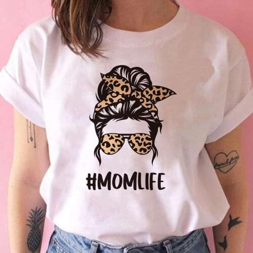 Momlife Printed Womens Soft girl O-Neck White Hipster Shirts Women ​Urbano Wholesale Tee Shirts Comfy White T Shirt